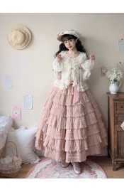 Miss Point Cat Rose Tea Multi-Tier Pleated Underskirt(Reservation/Full Payment Without Shipping)